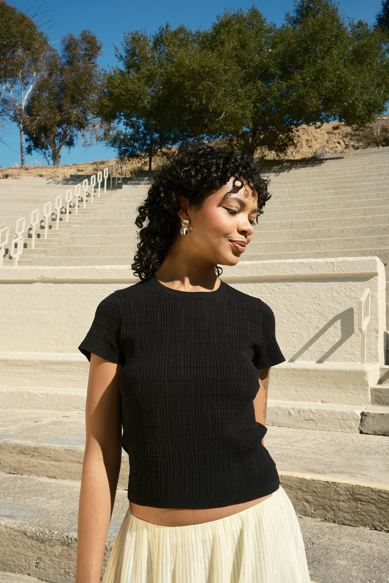 Knit Rita T - Shirt - Black, view 5
