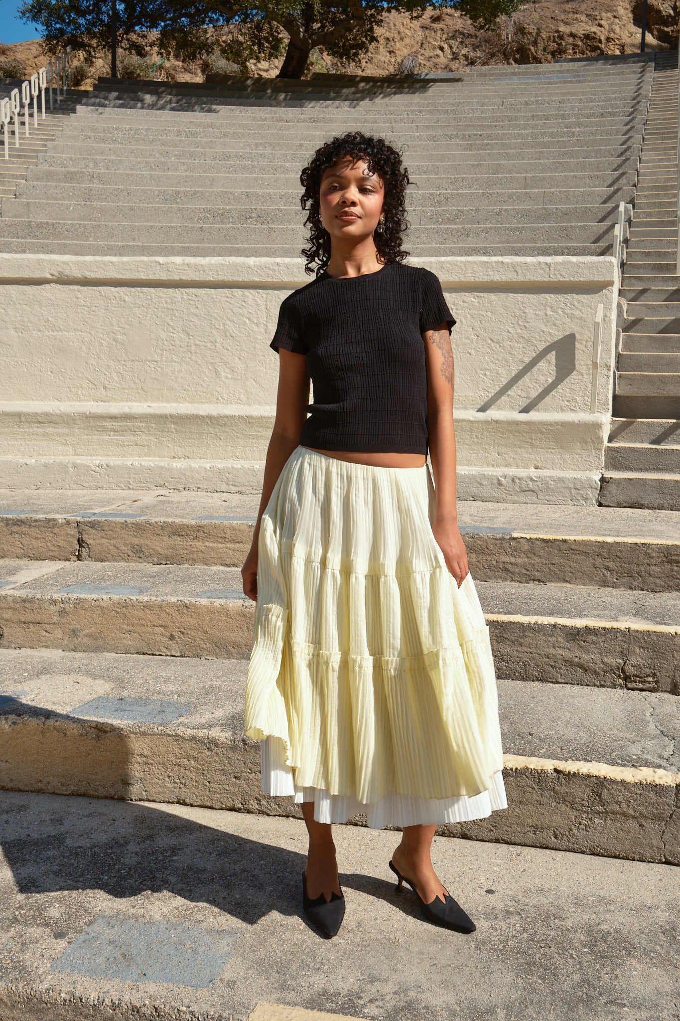 Octave Skirt - Butter/Ivory