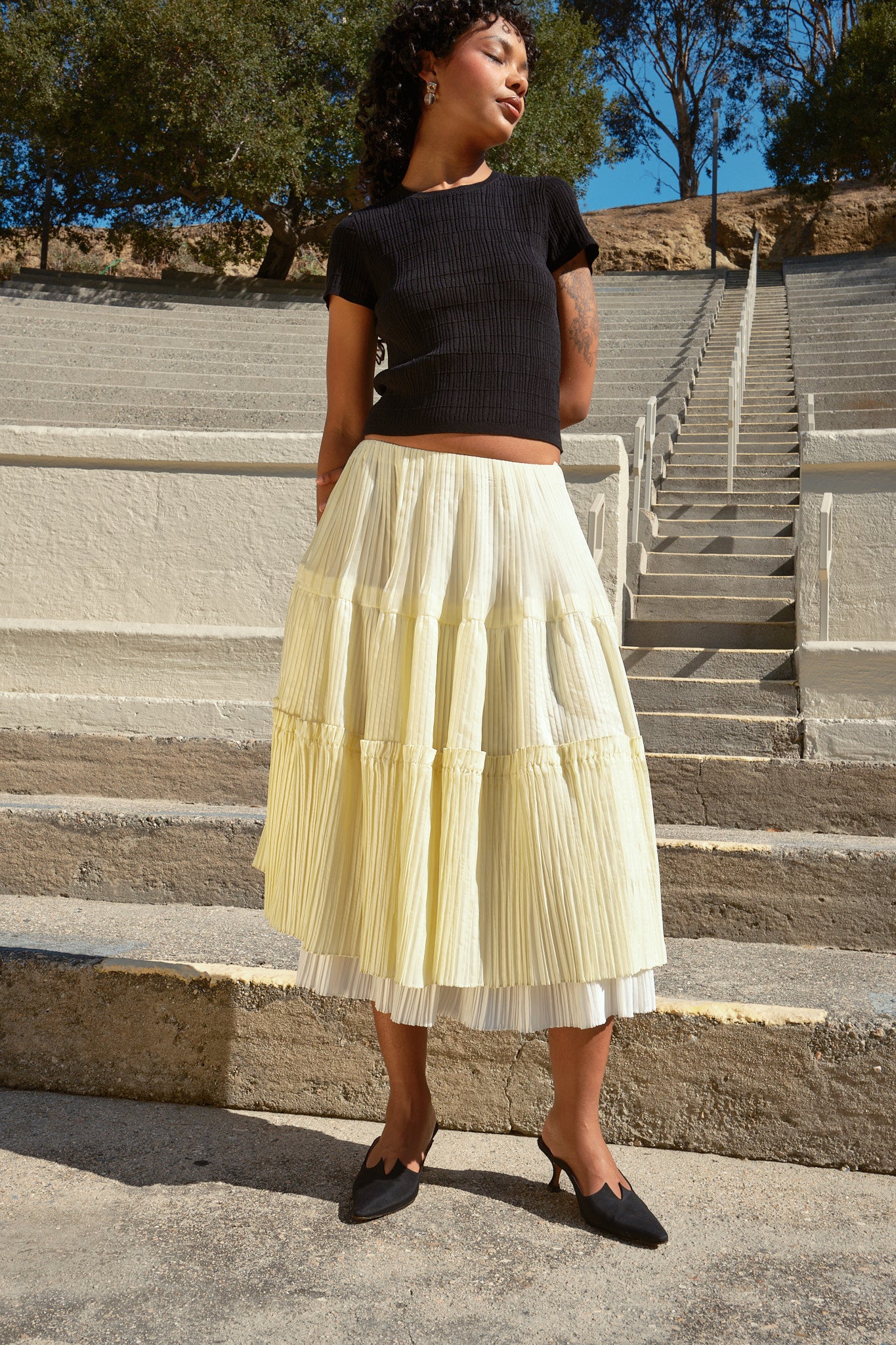 Octave Skirt - Butter/Ivory