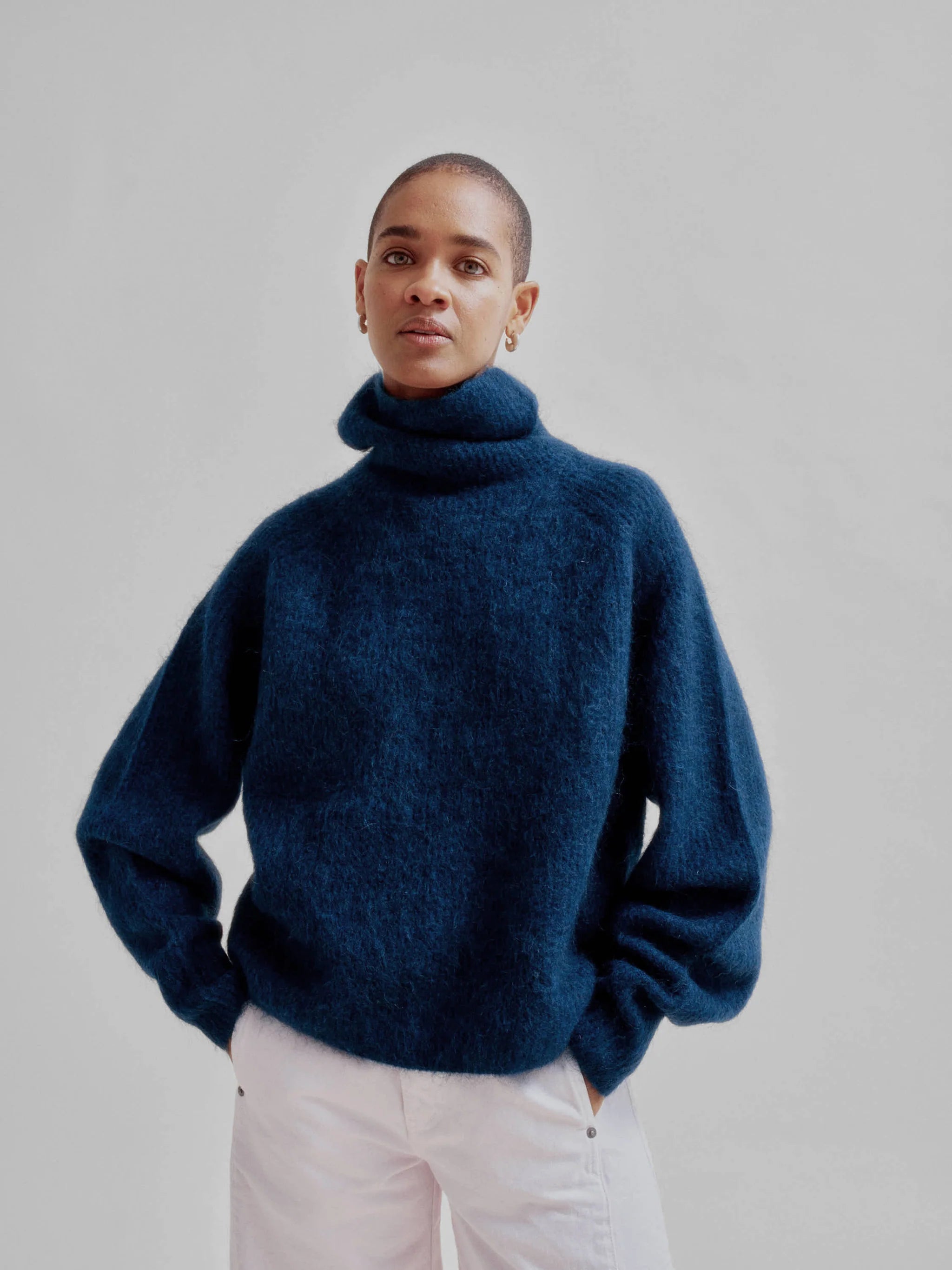 Mohair Highneck - Midnight Blue