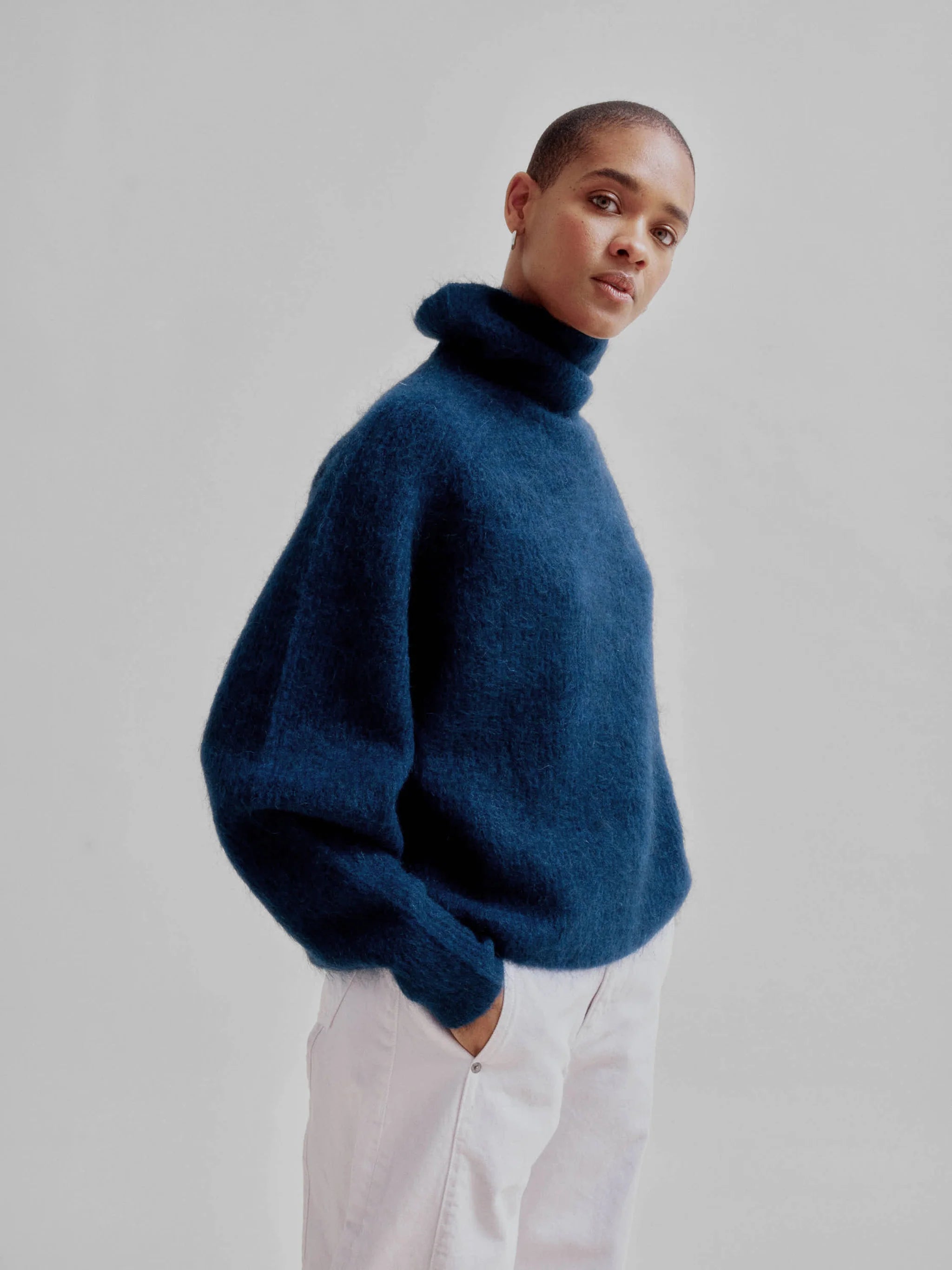 Mohair Highneck - Midnight Blue