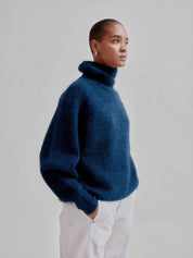 Mohair Highneck - Midnight Blue