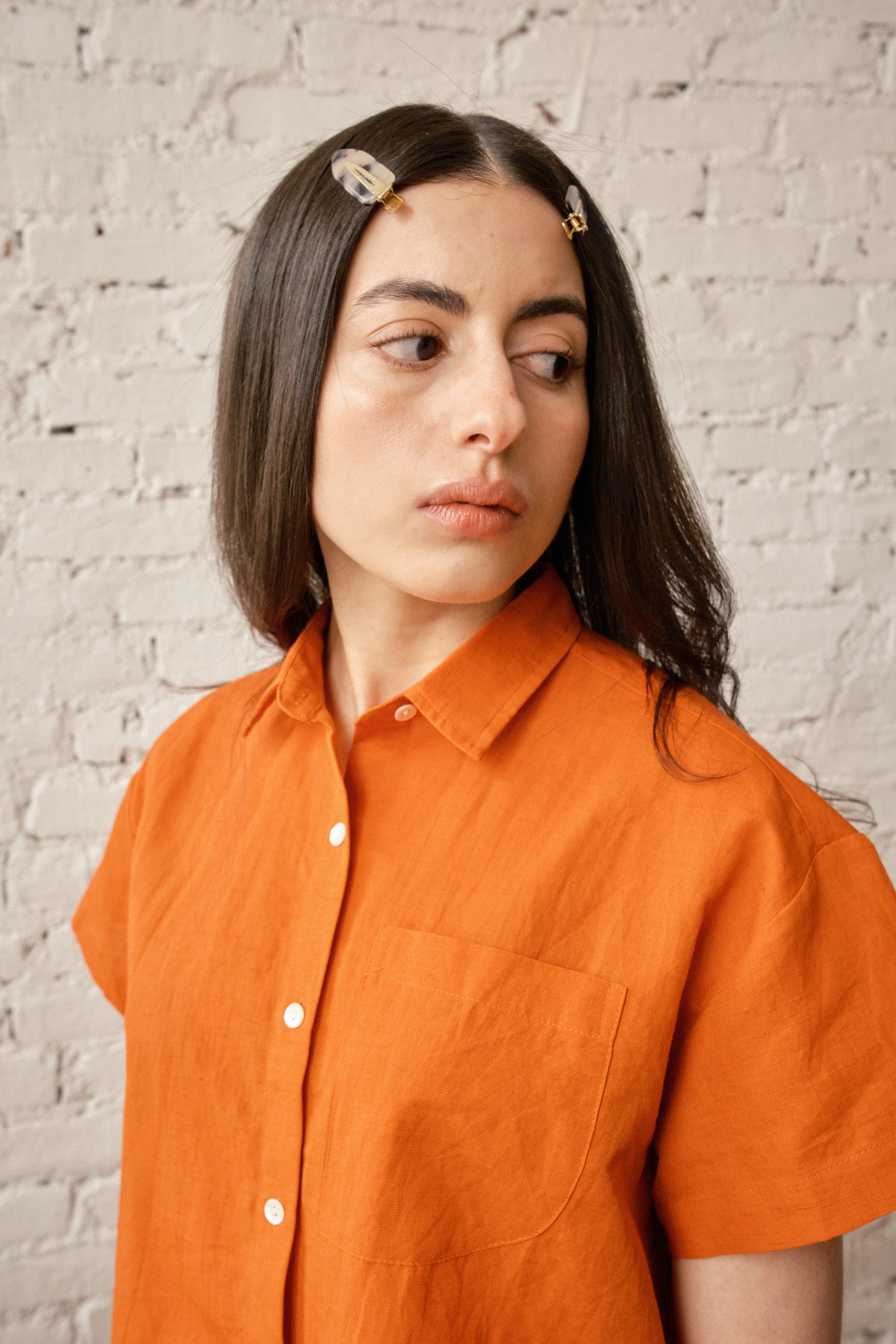 Corso Buttondown Cotton/Linen - Persimmon