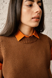 Shape Cotton Vest - Mocha