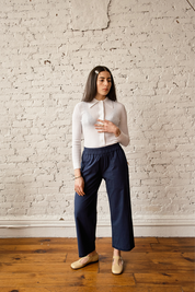 Knit Ruthie Buttondown - White