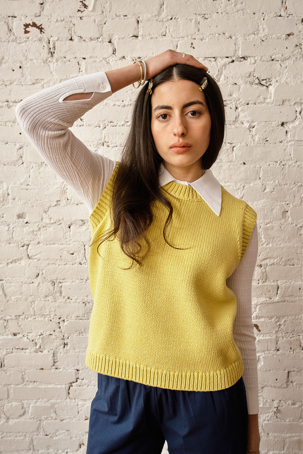 Knit Ruthie Buttondown - White