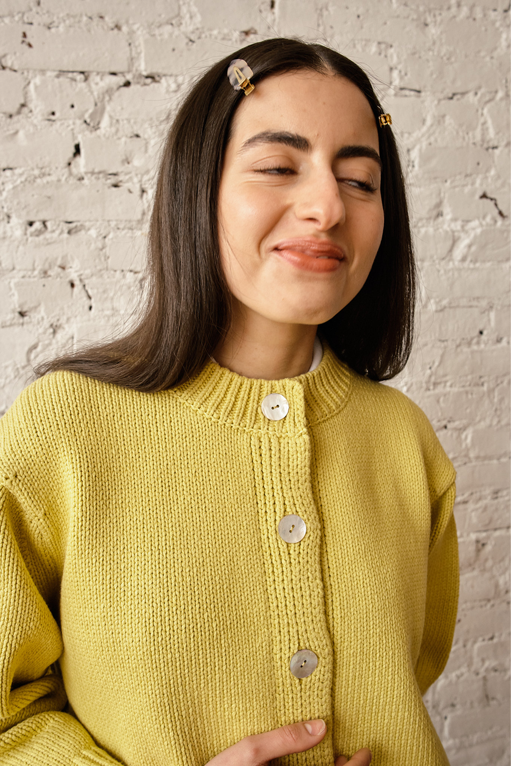 Shiloh Cotton Cardigan - Lemon