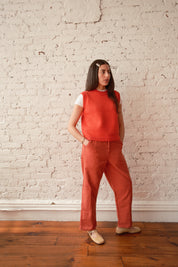 Shape Cotton Vest - Coral
