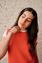 Shape Cotton Vest - Coral