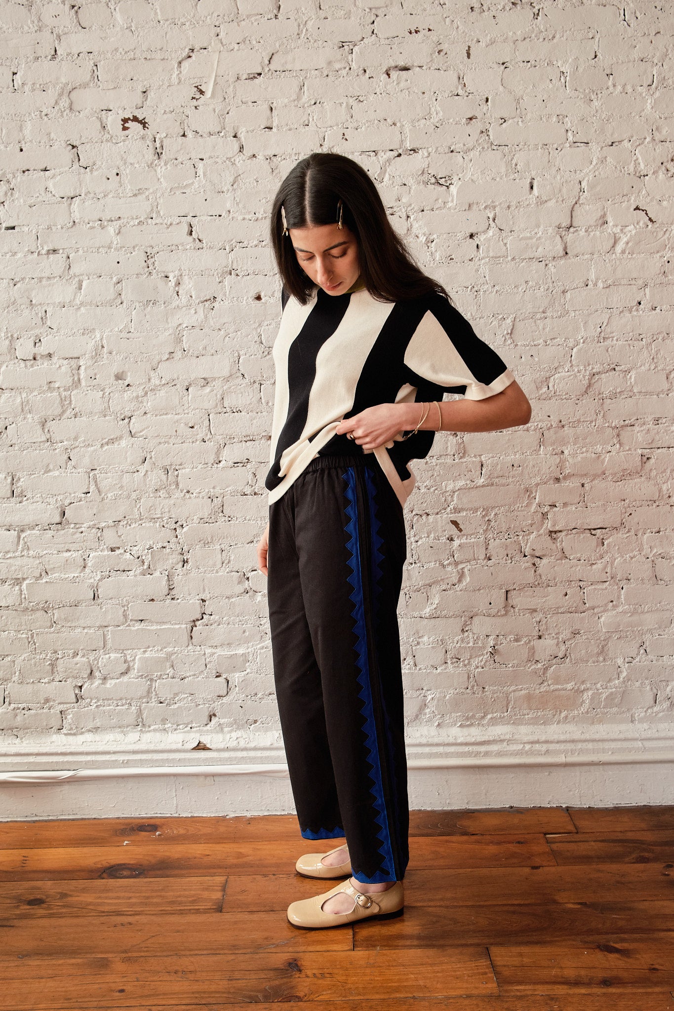 Patch Pant Zig Zag - Black/Cobalt
