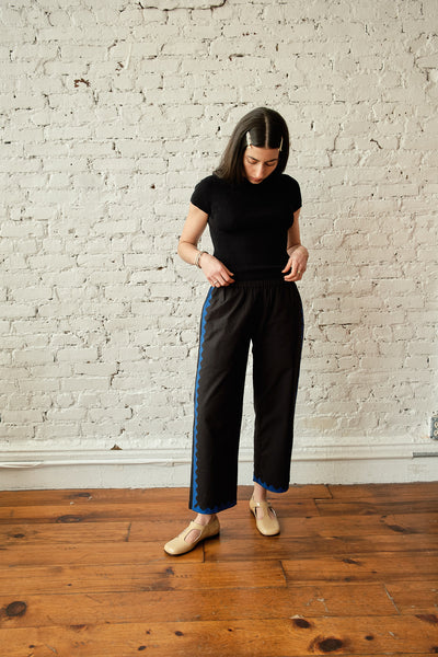 Patch Pant Zig Zag - Black/Cobalt – Nikki Chasin