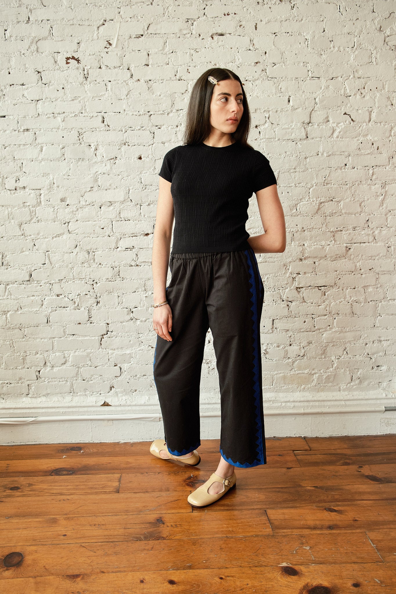 Patch Pant Zig Zag - Black/Cobalt