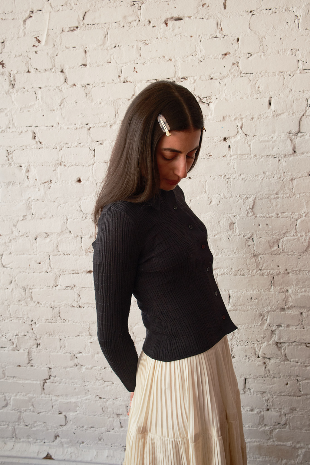 Knit Ruthie Buttondown - Black