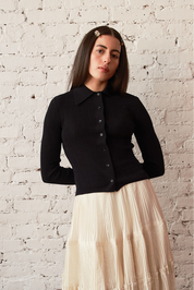 Knit Ruthie Buttondown - Black
