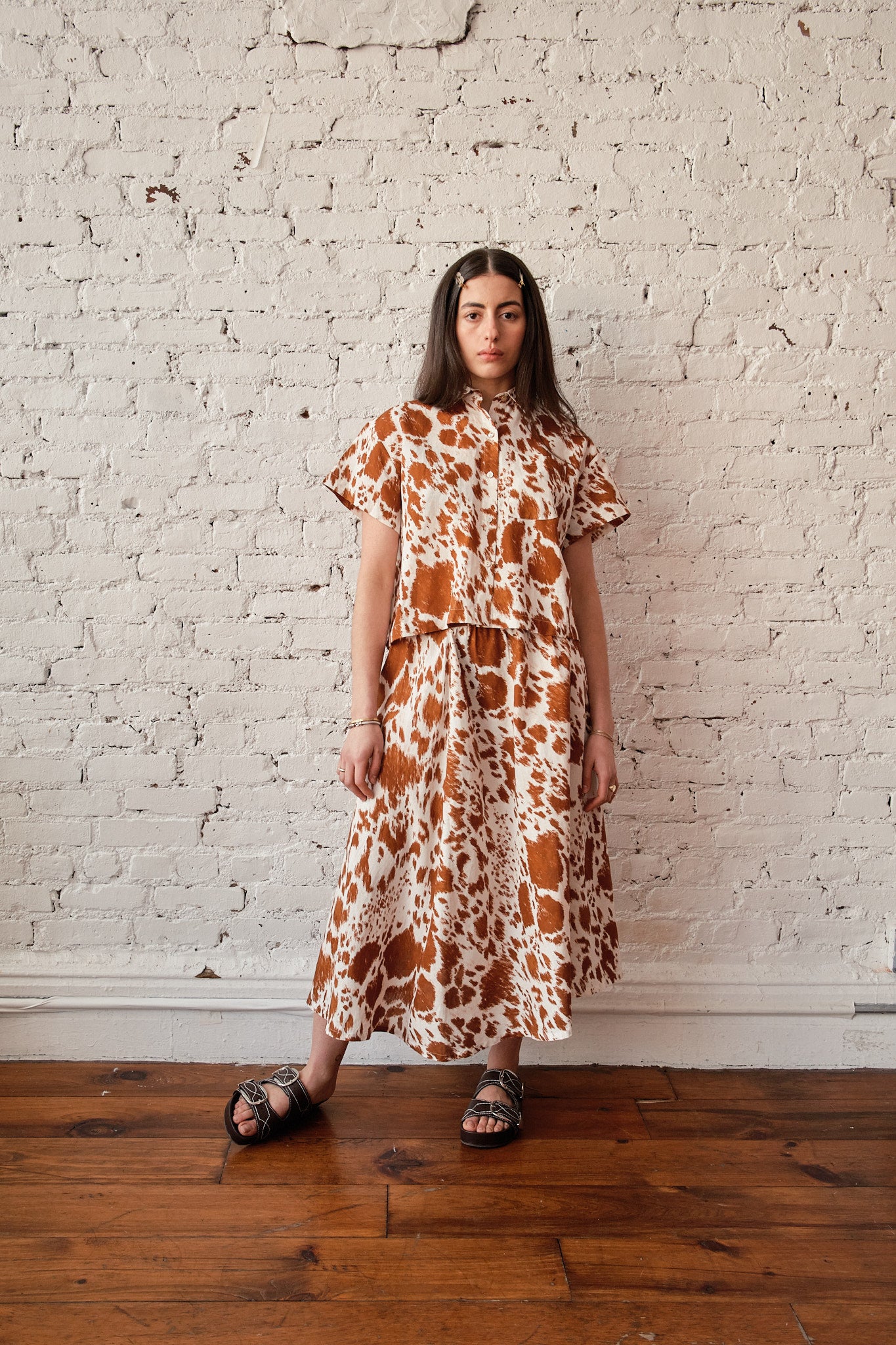 Corso Buttondown Cotton/Linen - Impressionist Cow