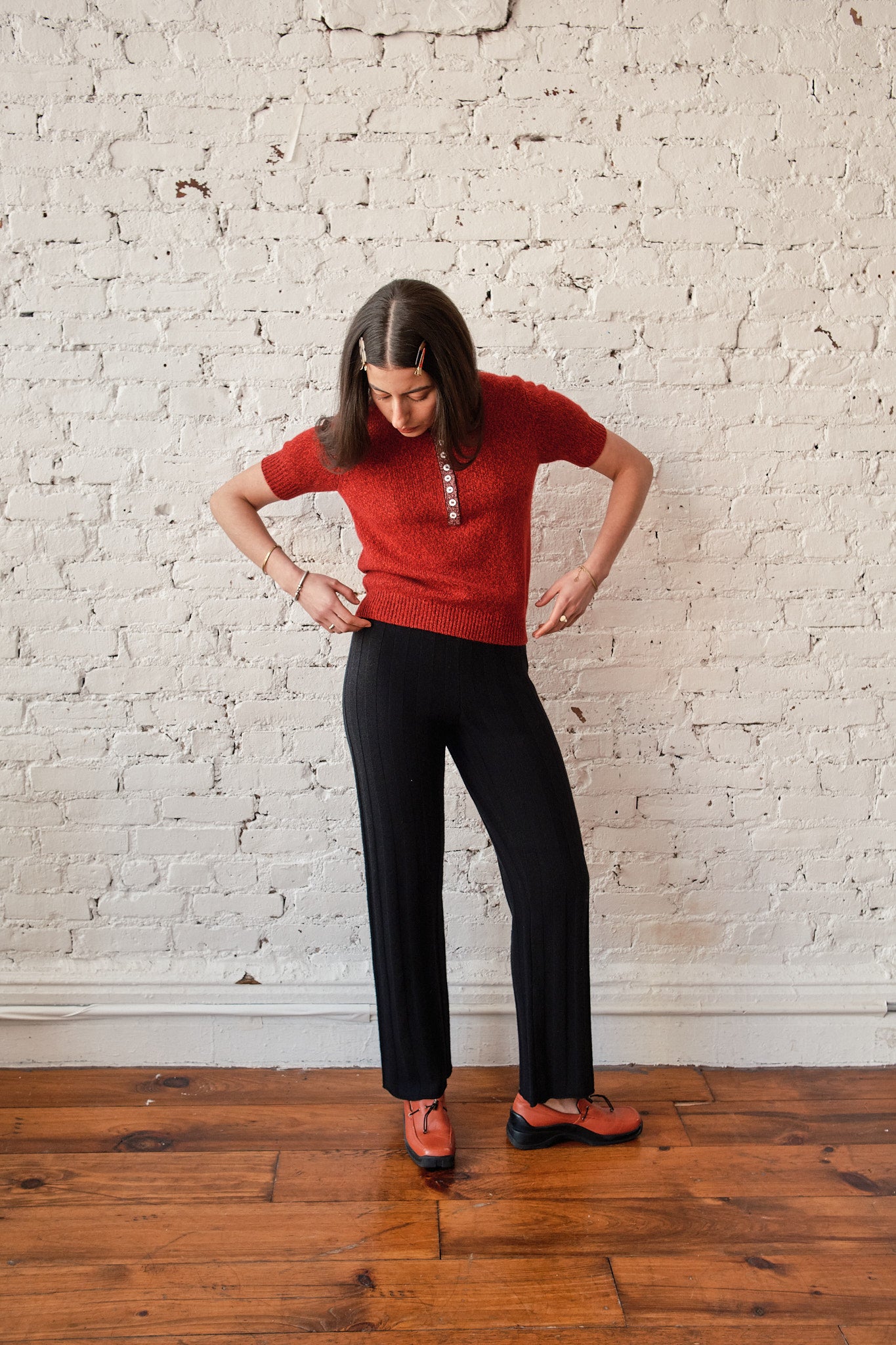 Iggy Ribbed Pants - Black, view 5