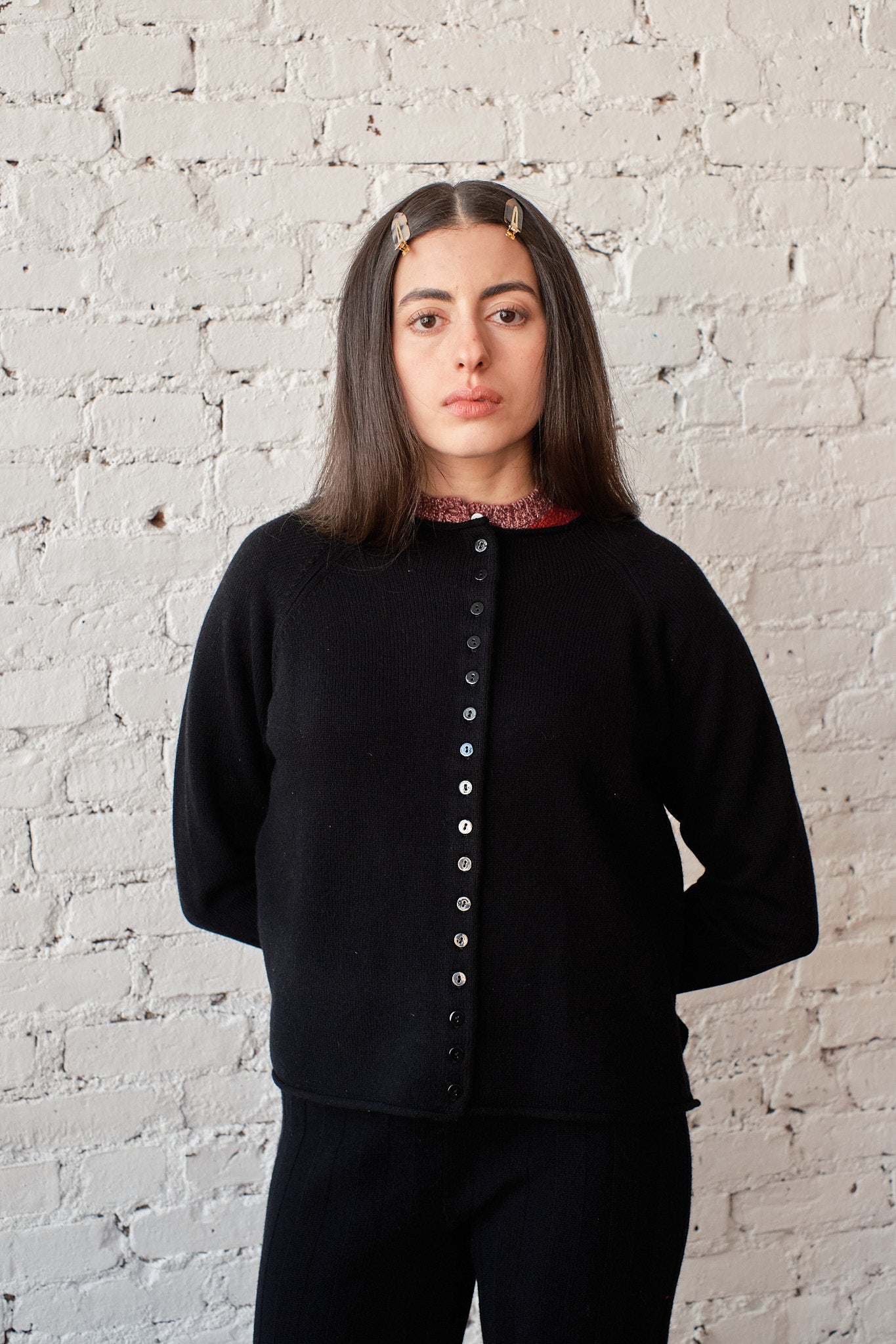 Cashmere Cardigan - Black, view 5