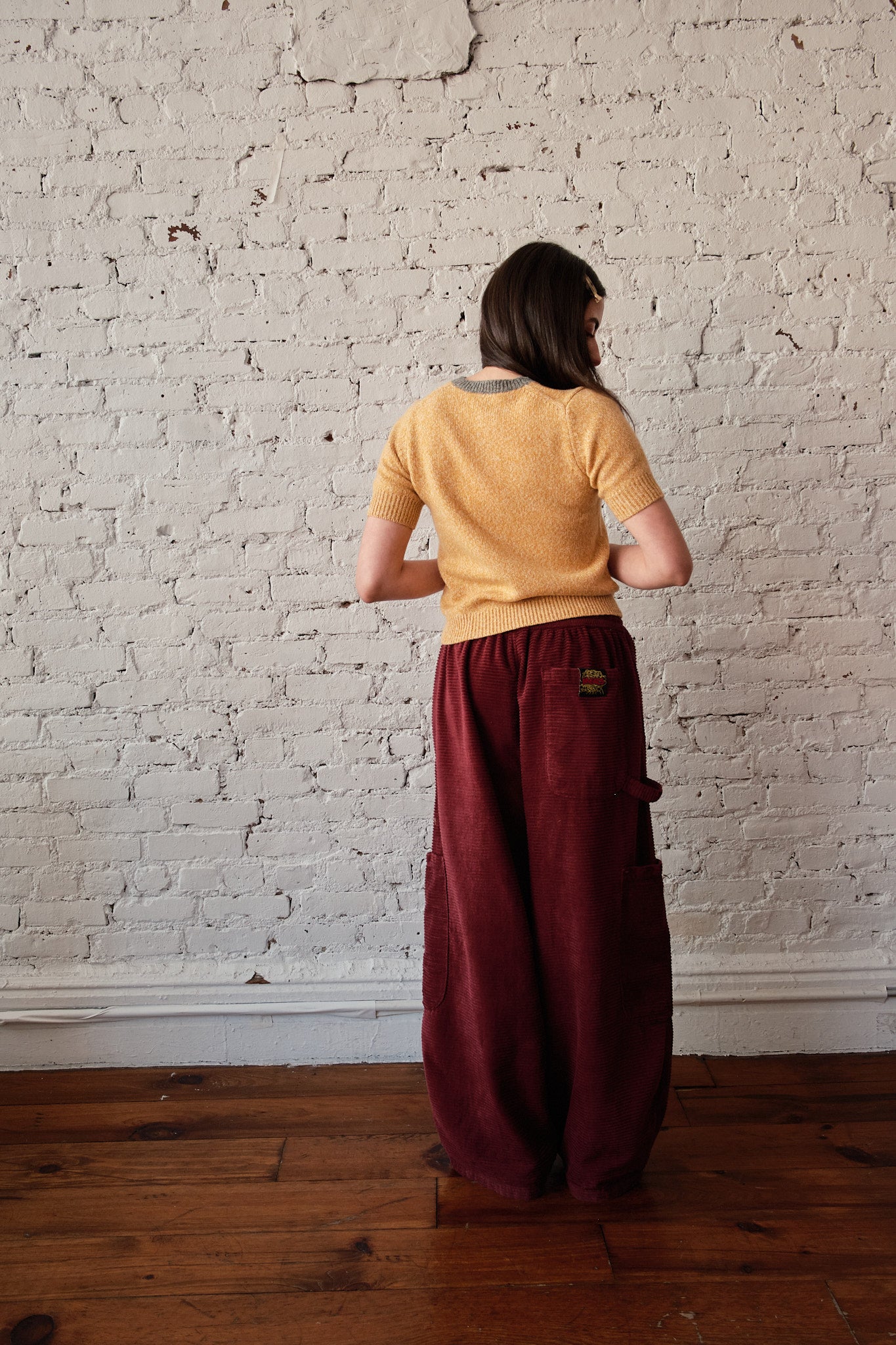 Cecilia Marl Cashmere Henley- Mustard/Dove