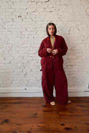 Forager Coat - Horizontal Corduroy Wine