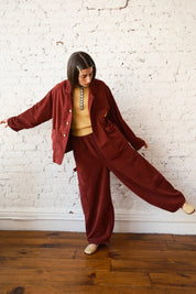 Forager Coat - Horizontal Corduroy Wine