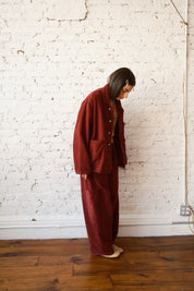 Chef Pants - Wine Horizontal Corduroy