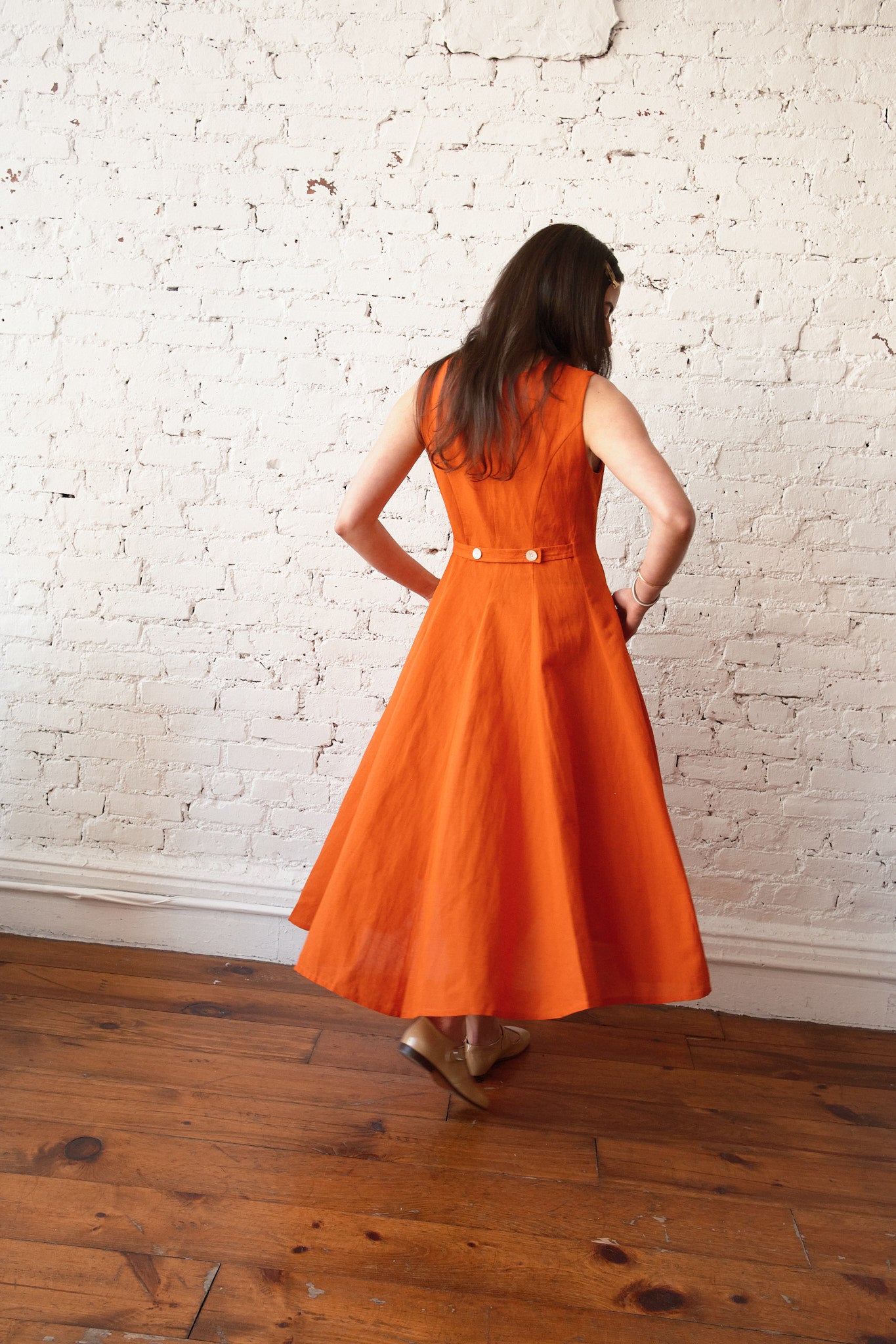 Sleeveless Baroness Cotton/Linen Dress