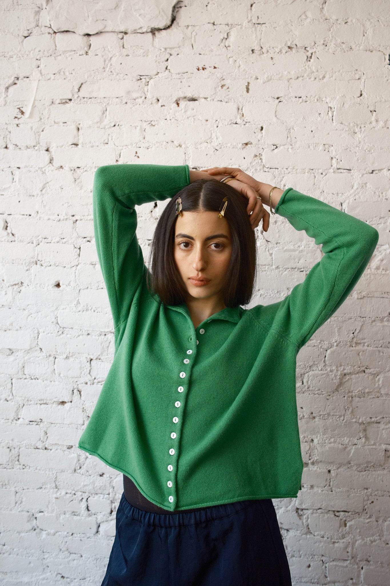 Merino Cardigan - Clover