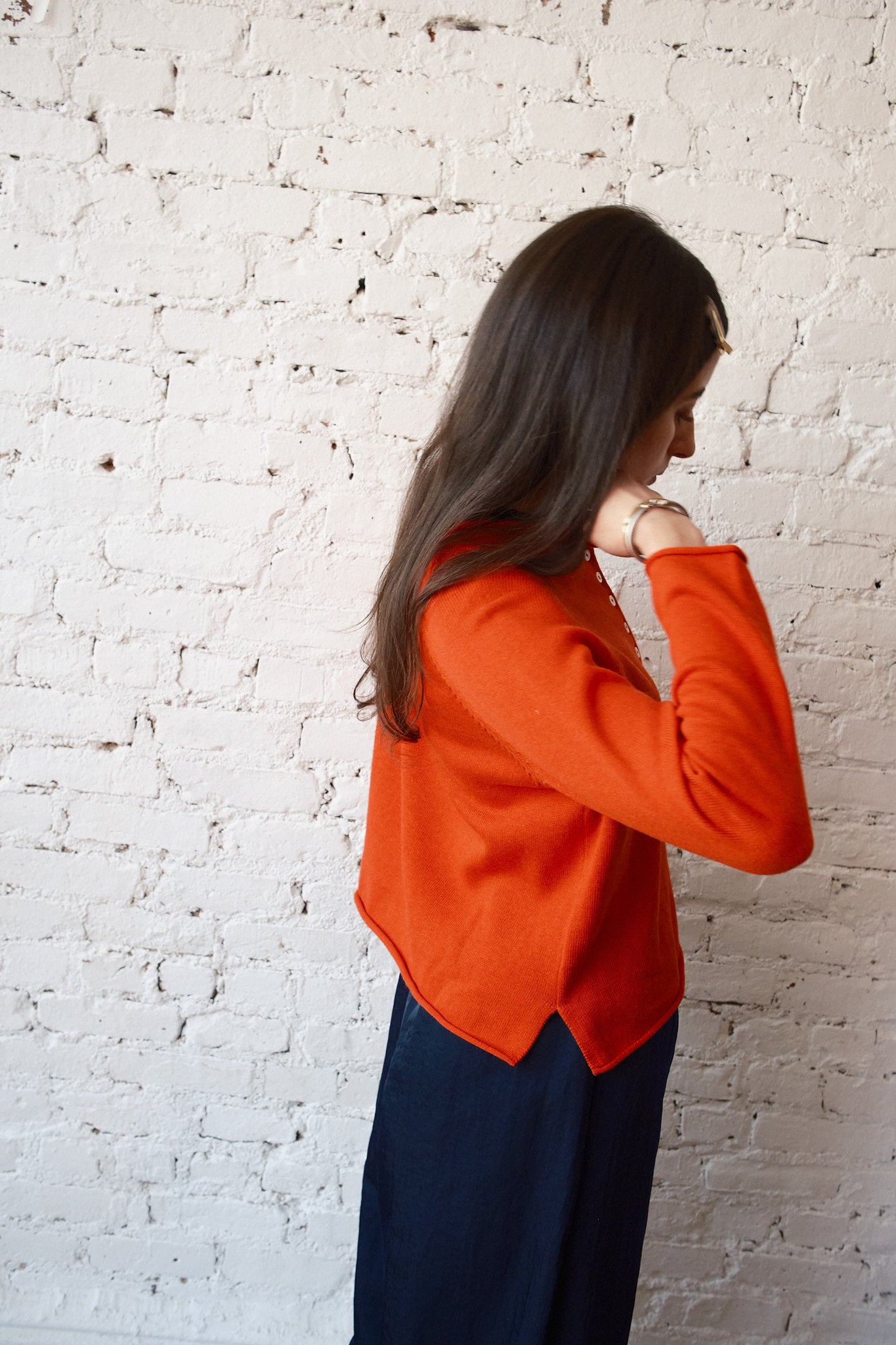 Ida Rollneck Cardigan - Poppy