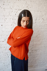 Iris Rollneck Cotton/Cashmere Pullover - Poppy