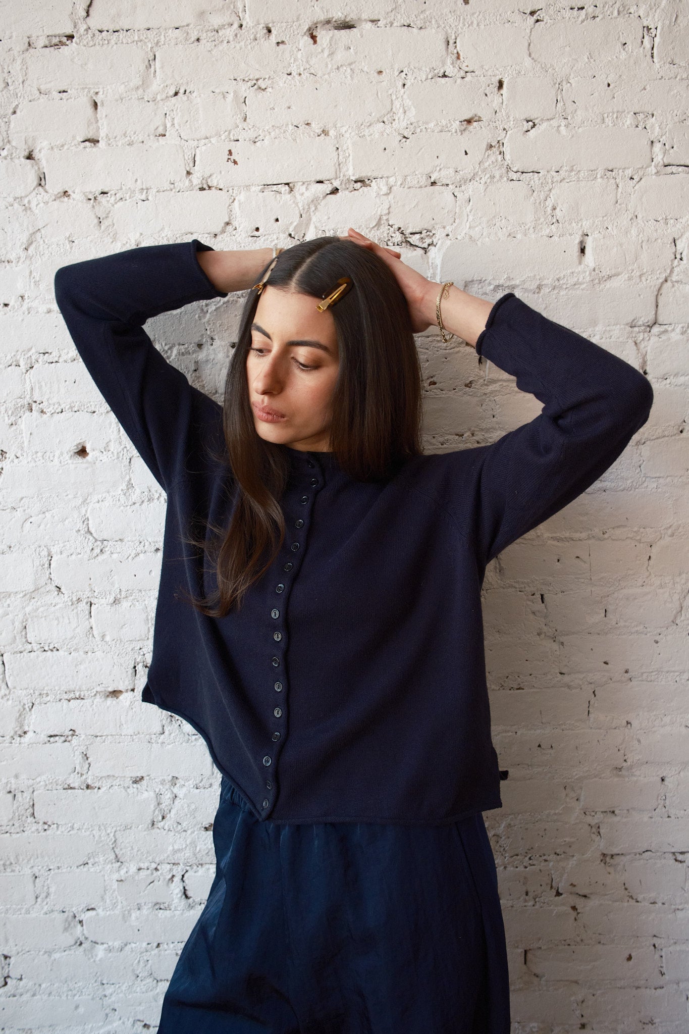 Ida Rollneck Cardigan - Navy