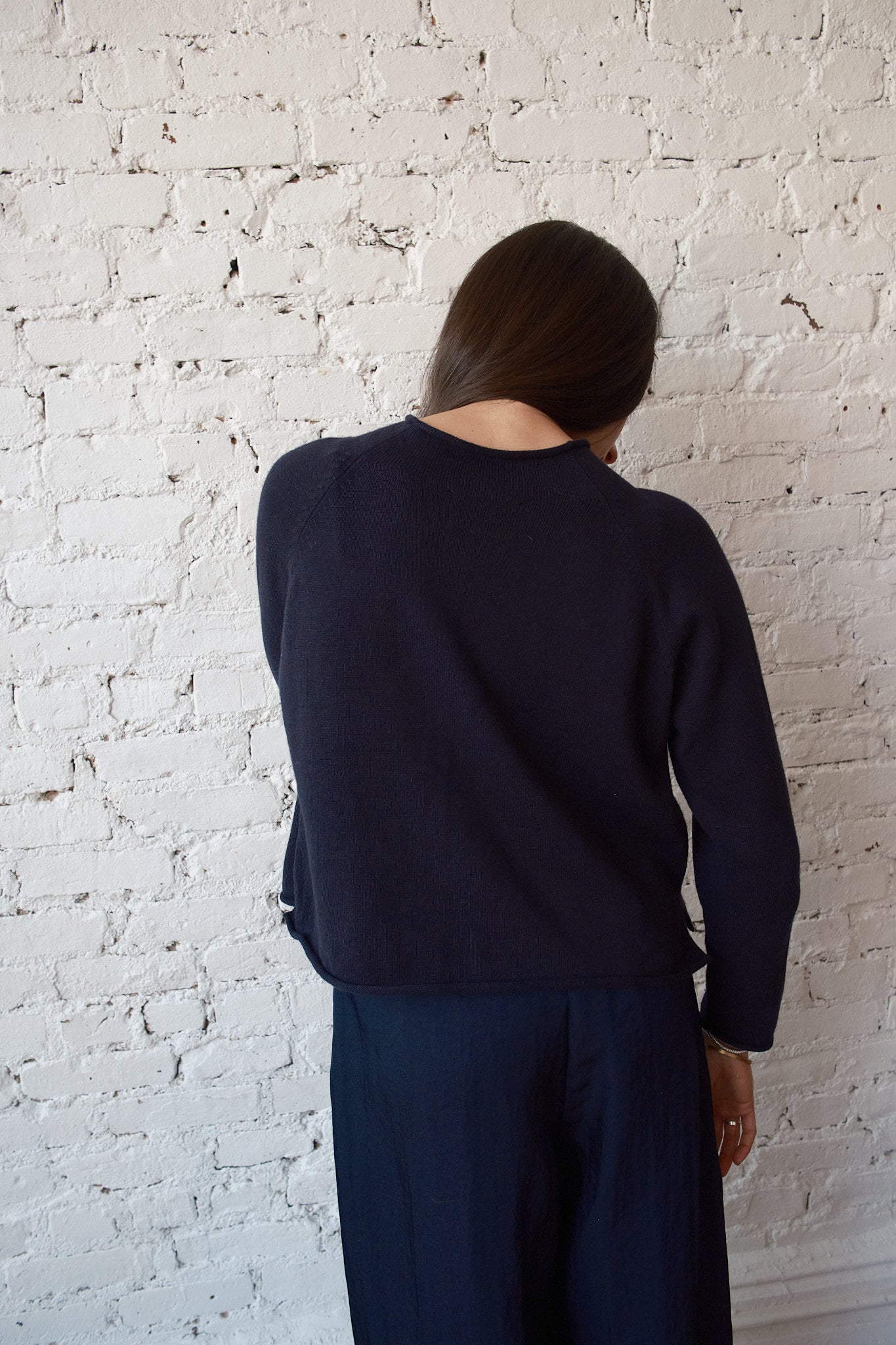 Ida Rollneck Cardigan - Navy