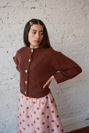 Sheba Cardigan Textured Merino - Rust Speckle