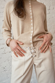 Ida Rollneck Cardigan - Parchment