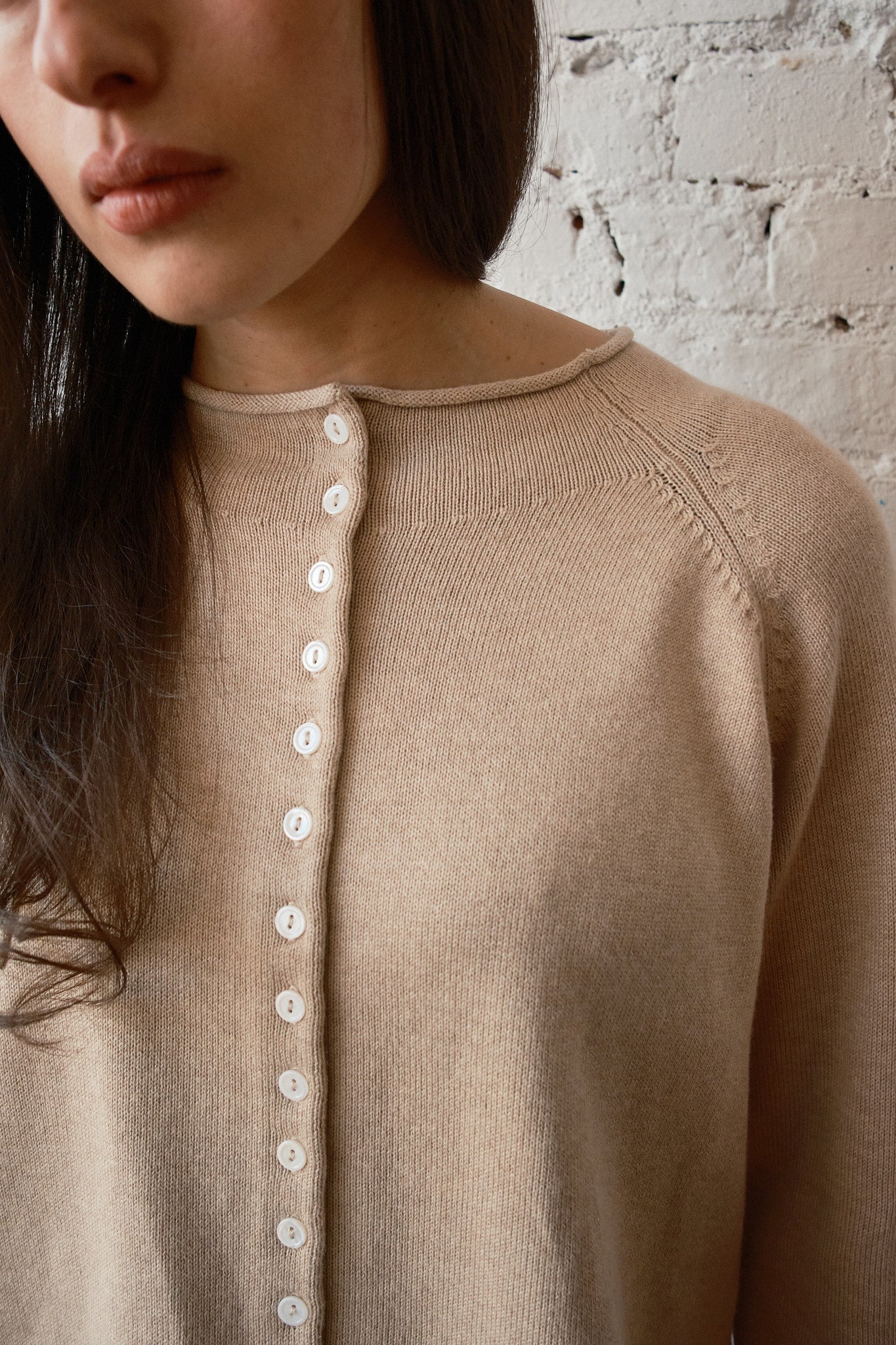 Ida Rollneck Cardigan - Parchment