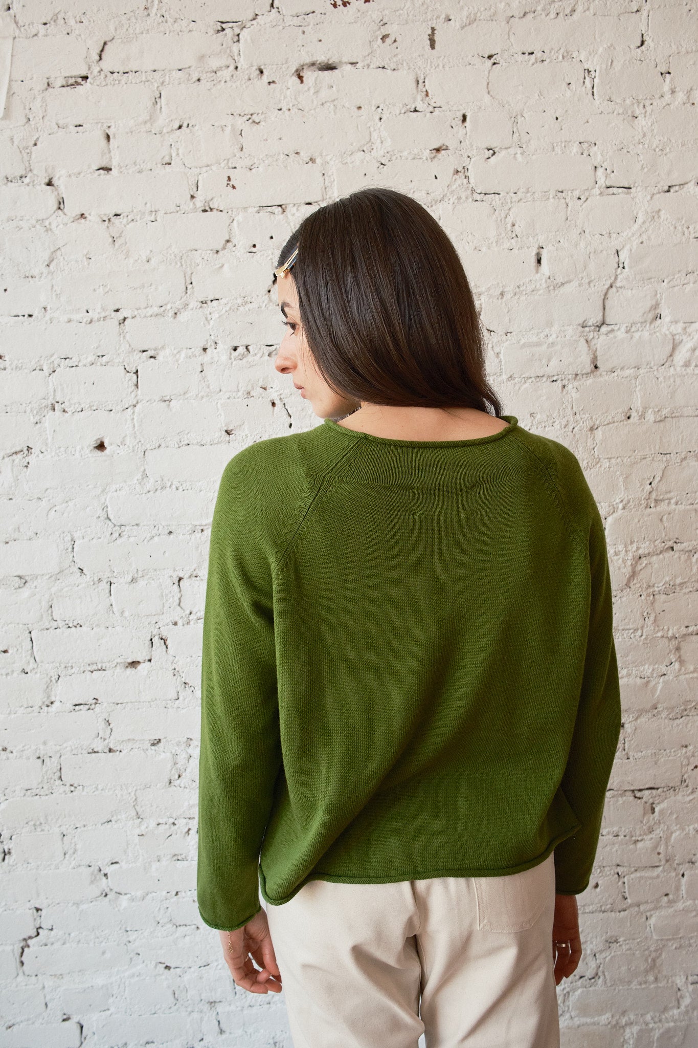 Ida Rollneck Cardigan - Moss