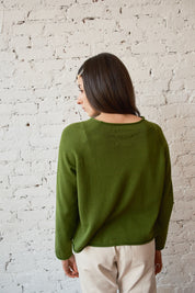 Ida Rollneck Cardigan - Moss