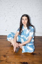 Dylan Shirt Cotton/Linen - Houndstooth Marine