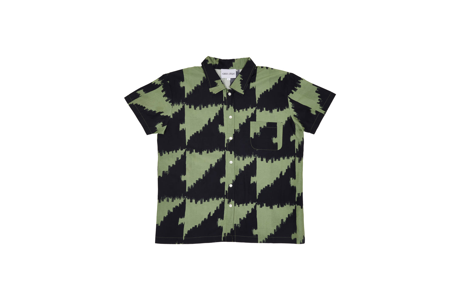 Dylan Shirt Cotton/Silk- Houndstooth Green