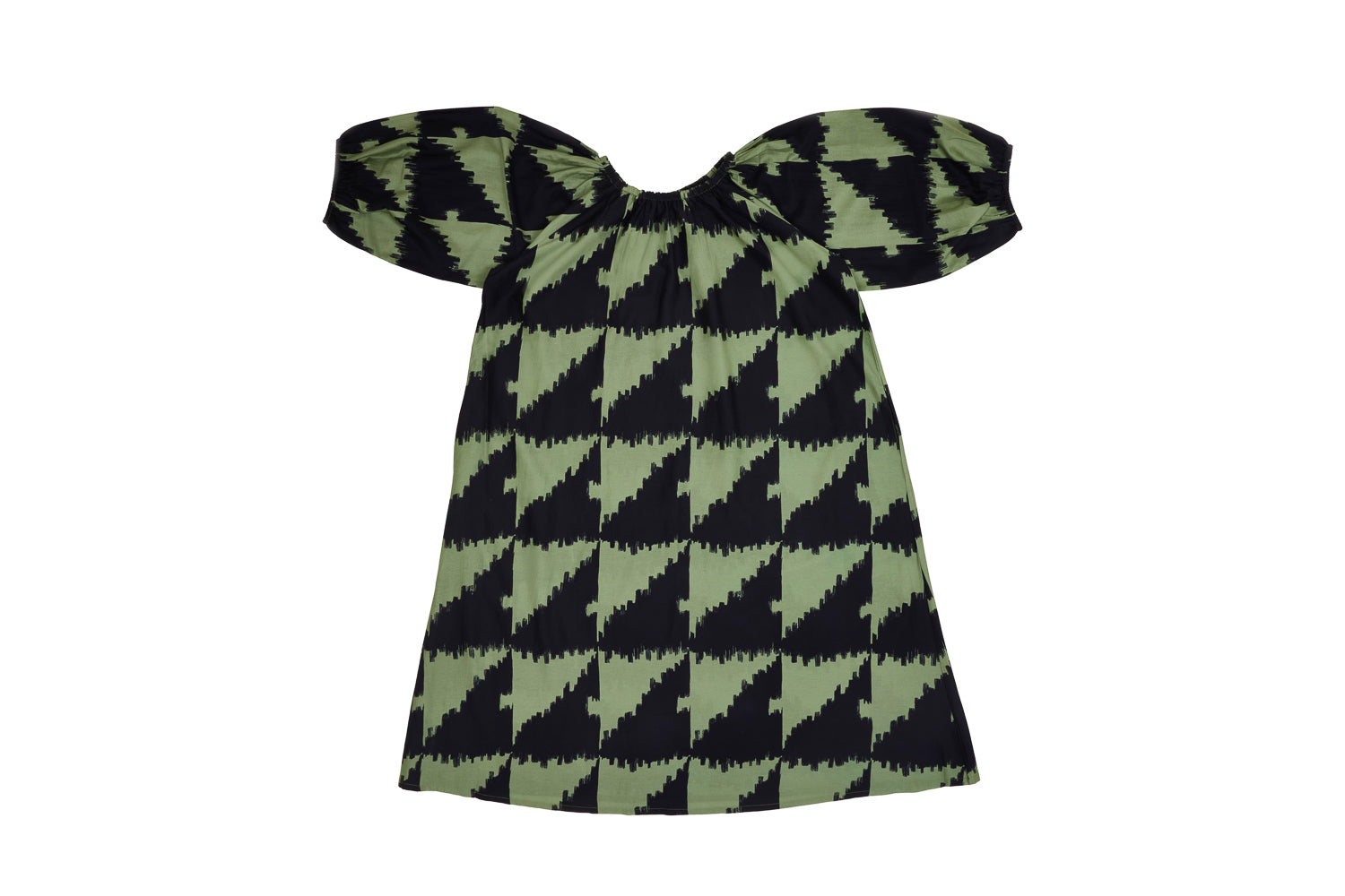Ballad Dress - Houndstooth Green