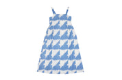Menina Dress Cotton/Linen - Houndstooth Marine