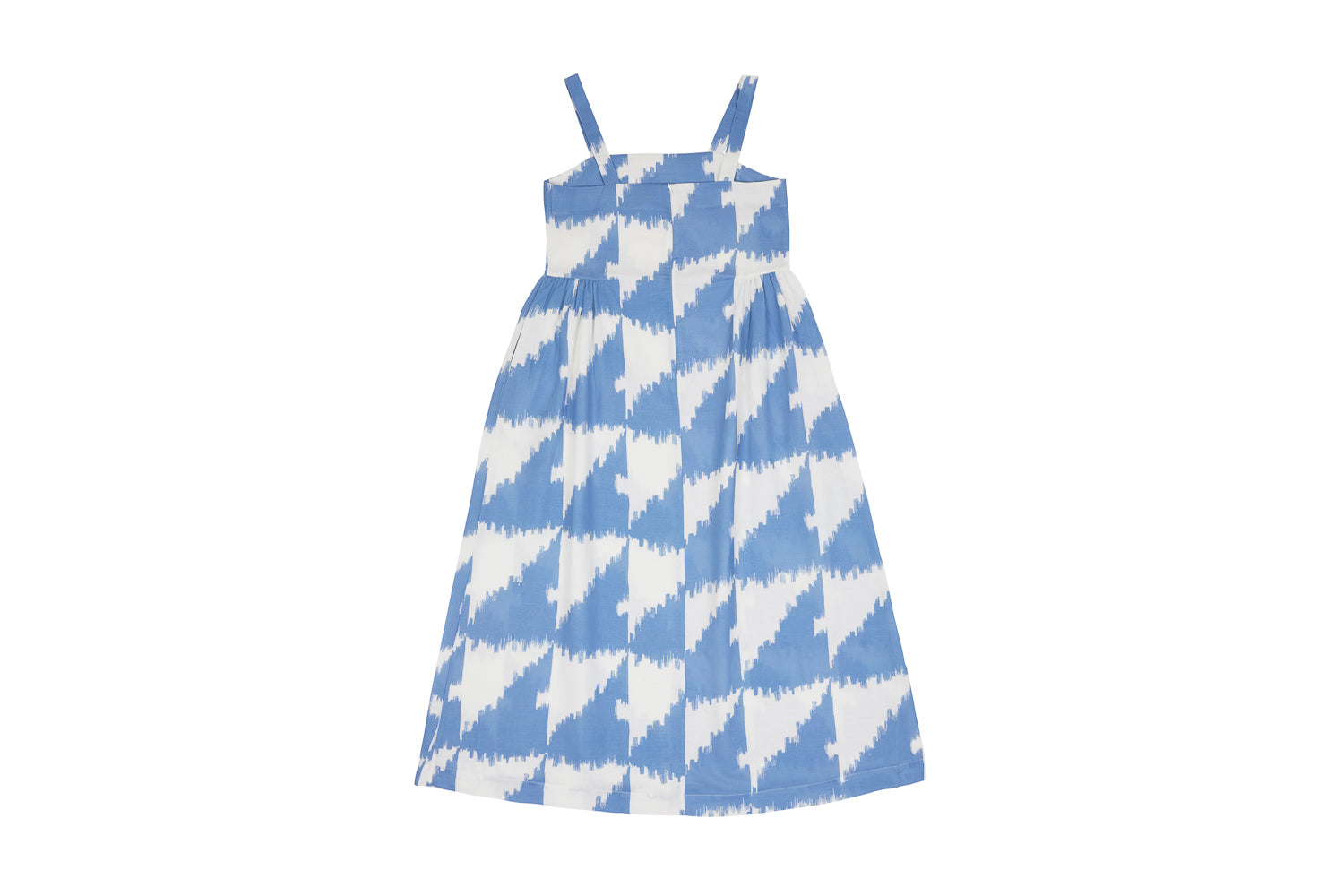 Menina Dress Cotton/Linen - Houndstooth Marine