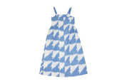 Menina Dress Cotton/Linen - Houndstooth Marine
