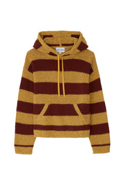 Sal Striped Hoodie Textured Merino - Mustard/Rust