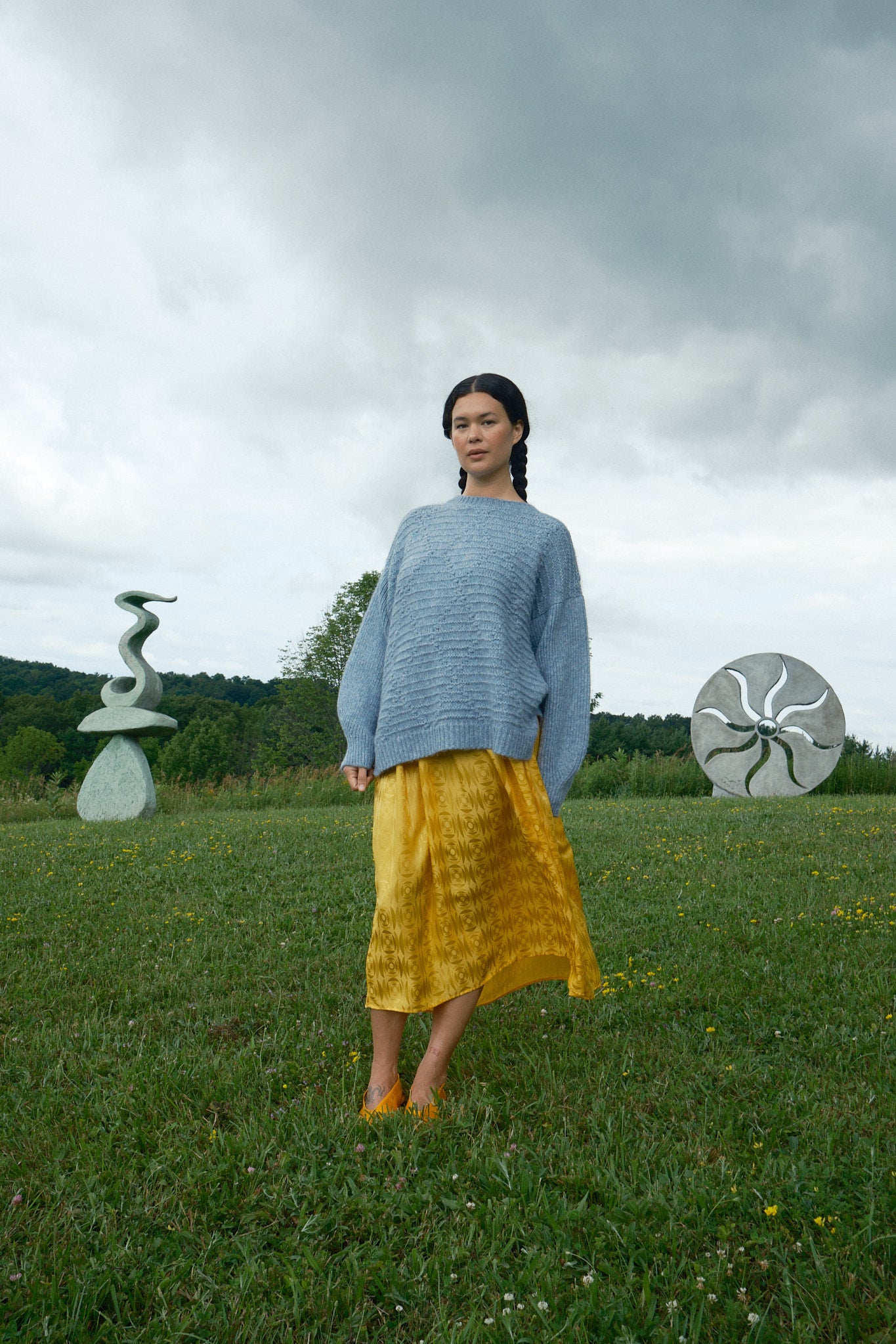 Saskia Cable Pullover - Powder, view 5