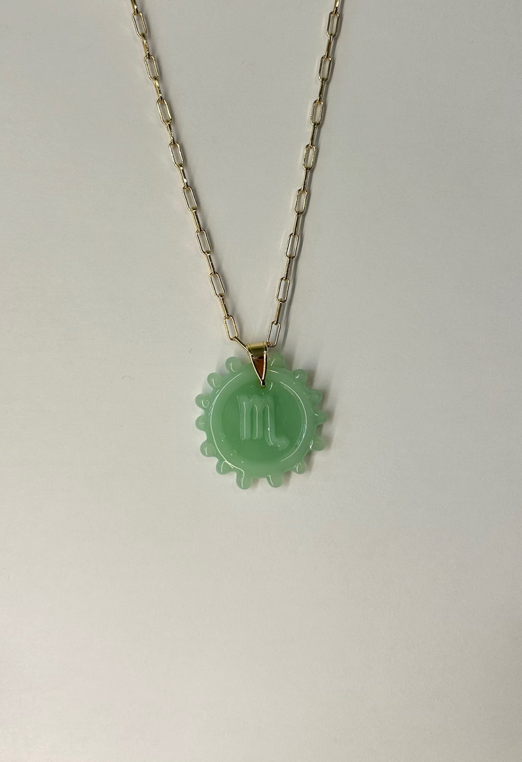 Zodiac Pendant Necklace - Seafoam