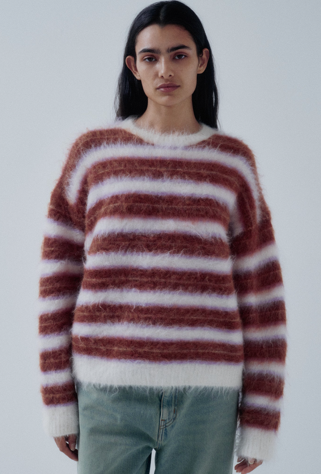 Striped Fuzzy Sweater