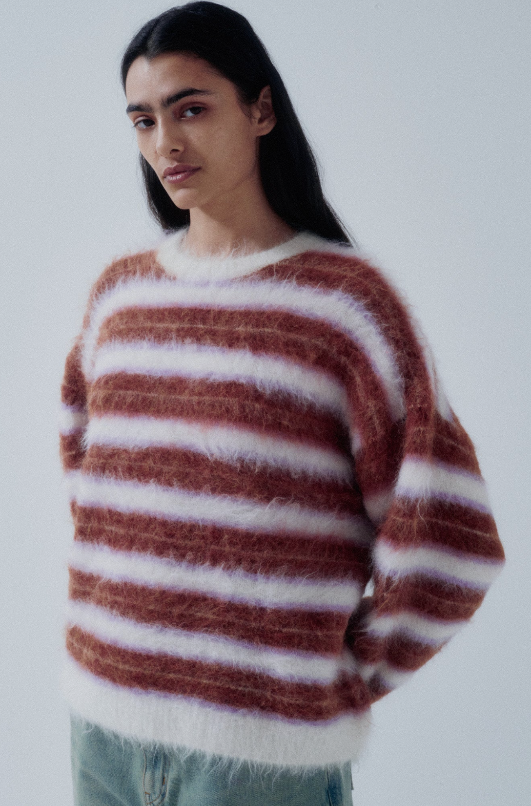 Striped Fuzzy Sweater