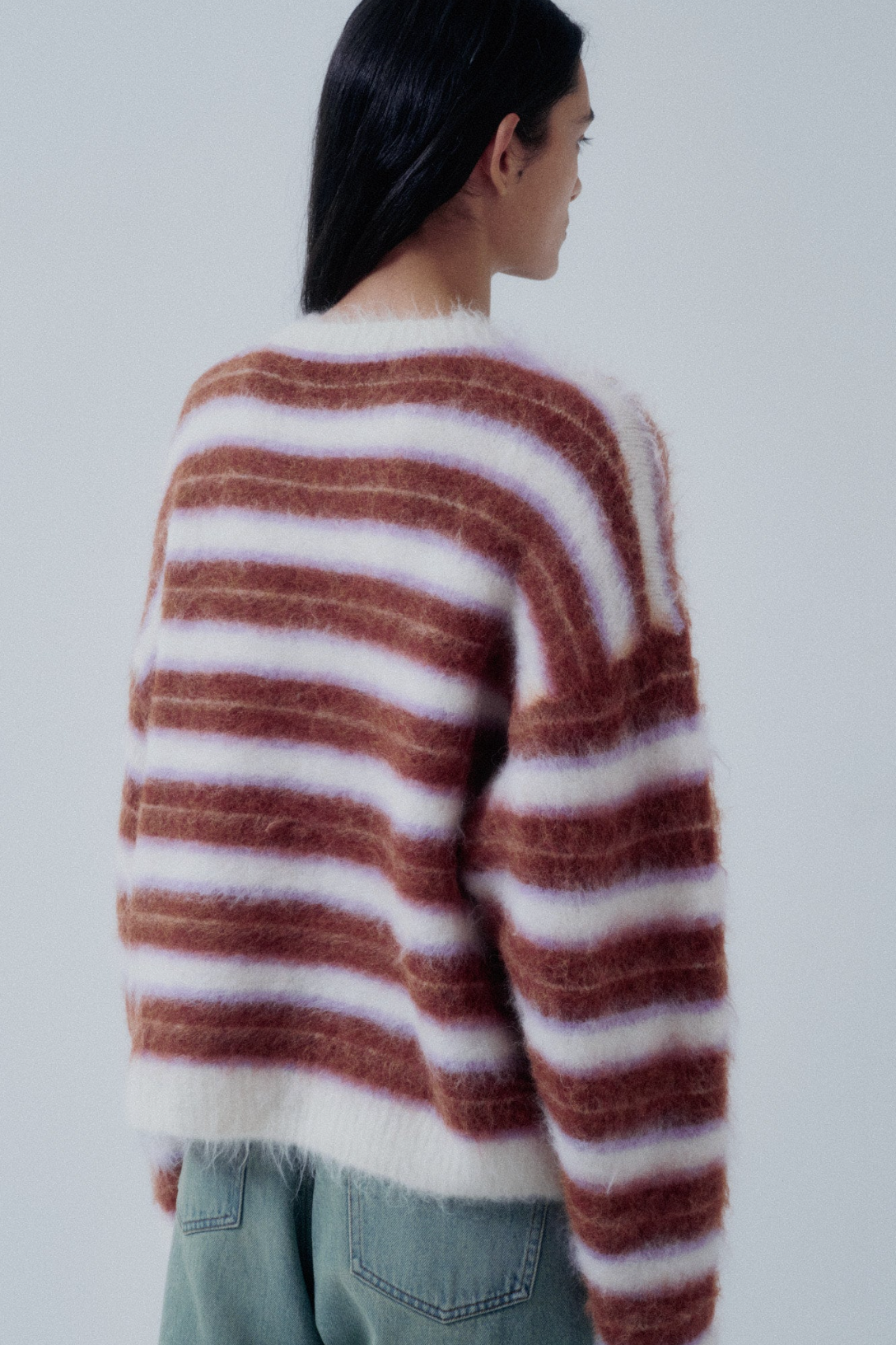 Striped Fuzzy Sweater, view 3