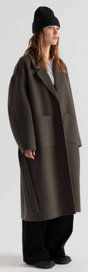 Retention Wool Coat - Olive Taupe