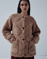 Pile Jacquard Coat - Ginger